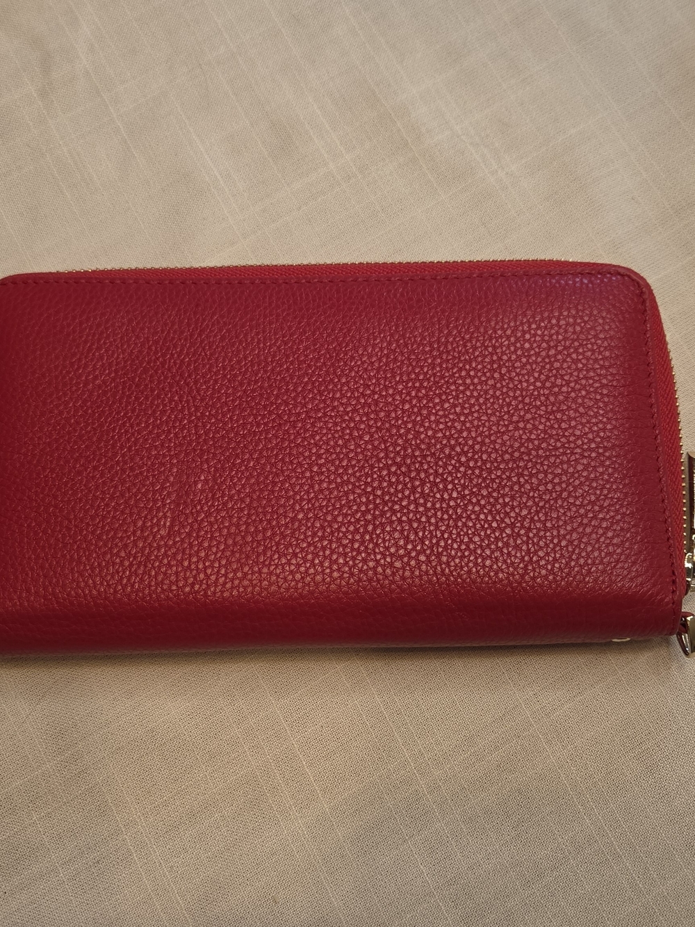 Sleek Red Zip-Around Wallet
